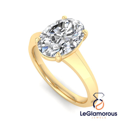 Oval Solitaire Lab Grown Diamond Engagement Ring For Christmas Gift