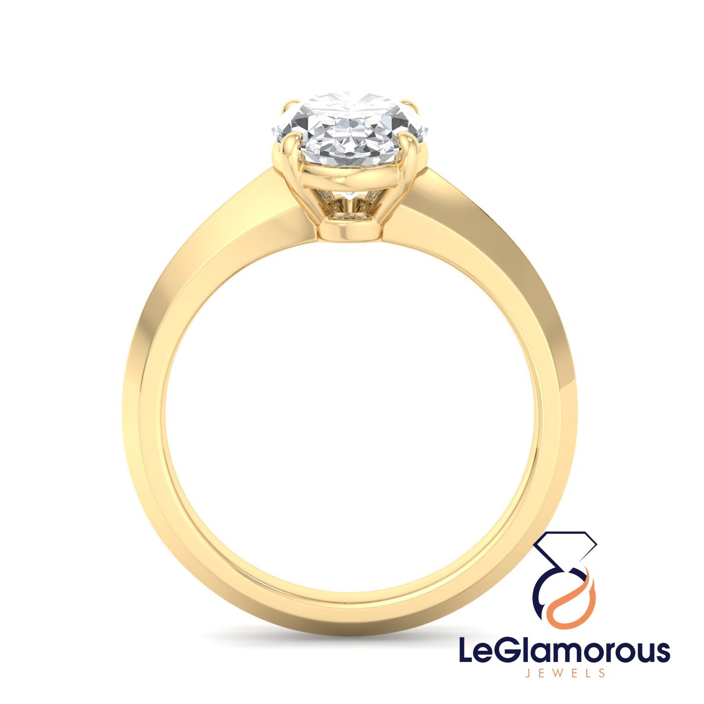 Oval Solitaire Lab Grown Diamond Engagement Ring For Christmas Gift