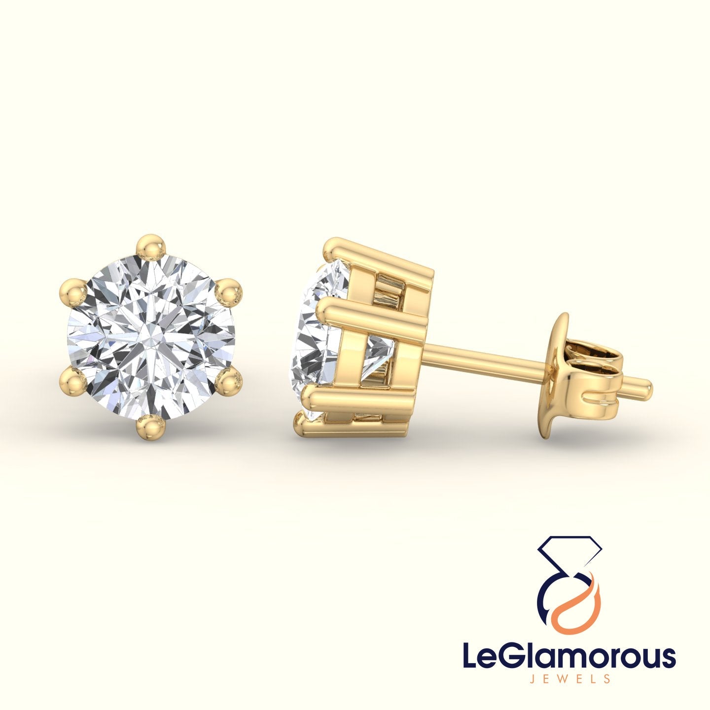 Lab Grown Diamond Stud Earrings, EF/VS Lab Diamond Wedding Earrings