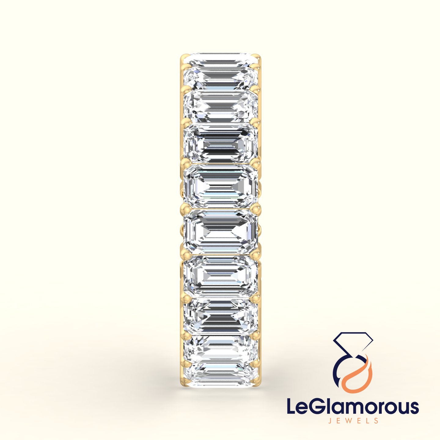 5*3 MM Emerald Cut Lab Grown Diamond Full Eternity Band For Christmas Gift