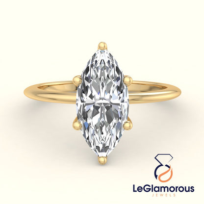 Marquise Solitaire Lab Grown Diamond Engagement Ring For Christmas Gift