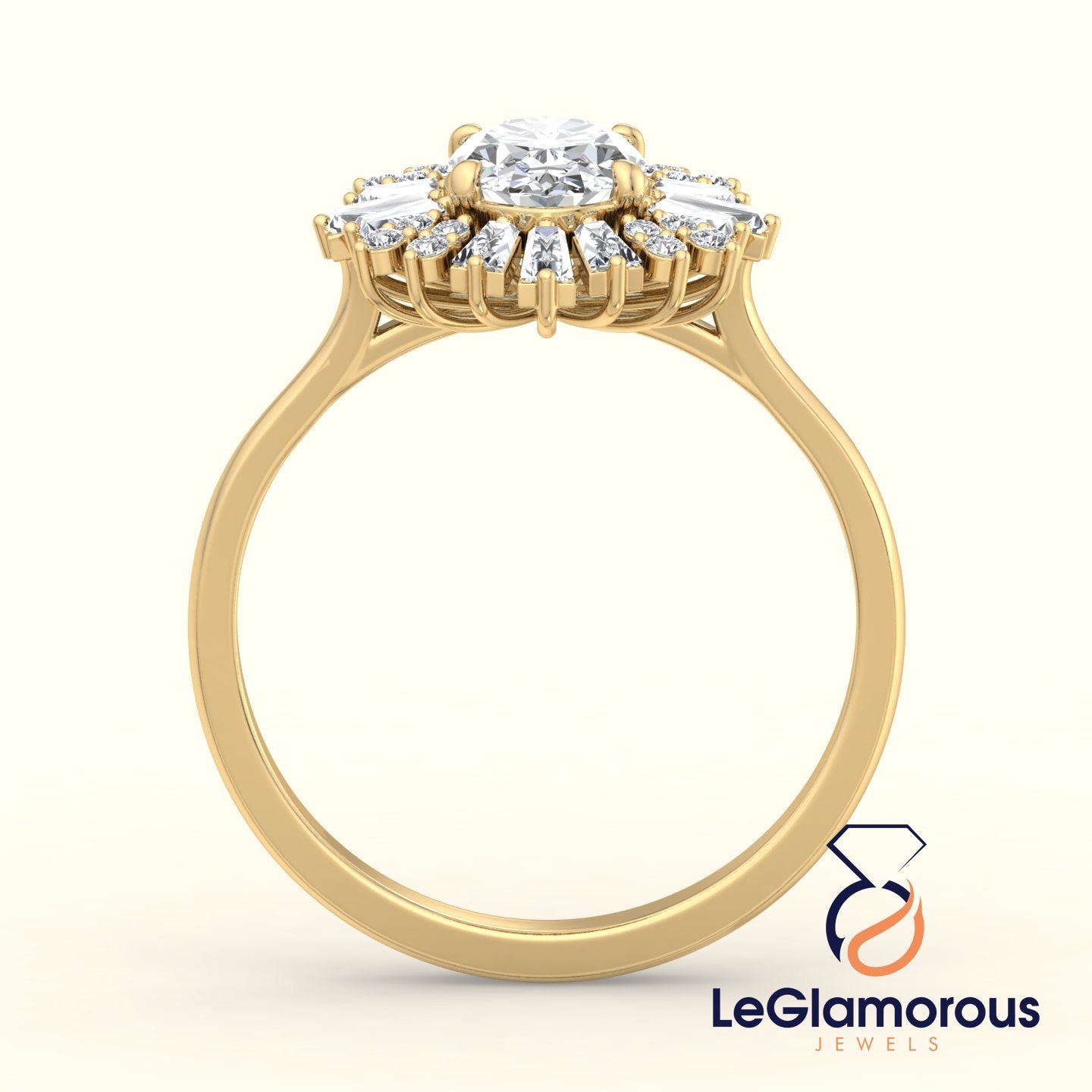 Oval Lab Grown Diamond Engagement Ring For Anniversary Gift