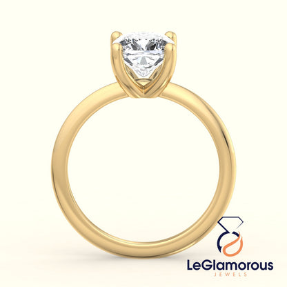 Squre Cushion Solitaire Lab Grown Engagement Ring For Anniversary Gift