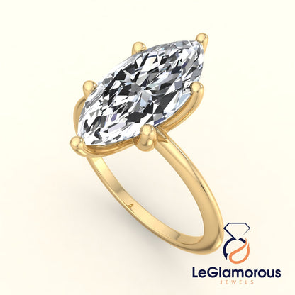 Marquise Solitaire Lab Grown Diamond Engagement Ring For Christmas Gift