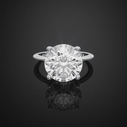 Round Solitaire Moissanite Diamond Engagement Ring For Wedding Gift