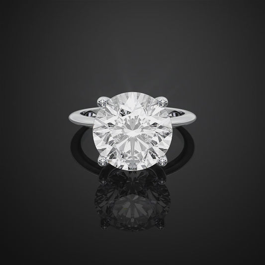 Round Solitaire Moissanite Diamond Engagement Ring For Wedding Gift