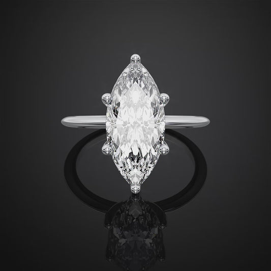 Marquise Solitaire Moissanite Diamond Engagement Ring For Christmas Gift