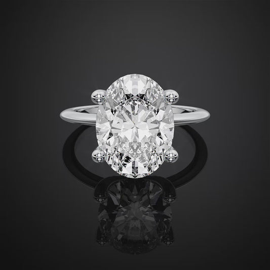 Oval Solitaire Lab Grown Diamond Engagement Ring For Christmas Gift