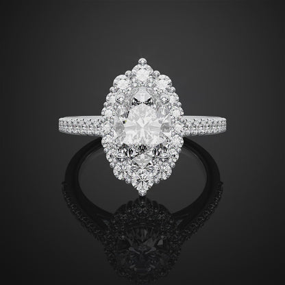 Oval Lab Grown Diamond Engagement Ring For Anniversary Gift