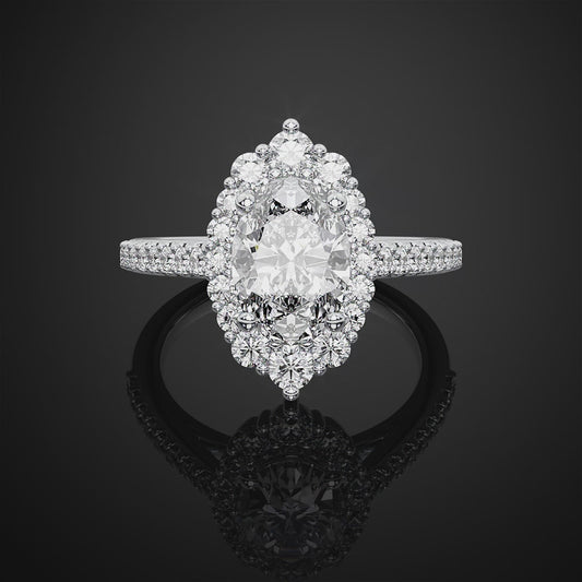 Oval Lab Grown Diamond Engagement Ring For Anniversary Gift