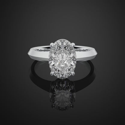 Oval Solitaire Lab Grown Diamond Engagement Ring For Christmas Gift