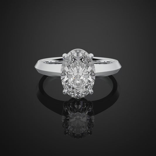 Oval Solitaire Lab Grown Diamond Engagement Ring For Christmas Gift