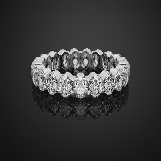 5*3 MM Oval Cut Moissanite Diamond Full Eternity Band For Anniversary Gift