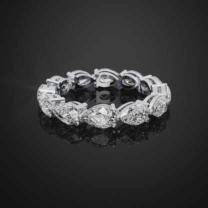 5*3 MM Pear Cut Moissanite Diamond Full Eternity Band For Anniversary Gift