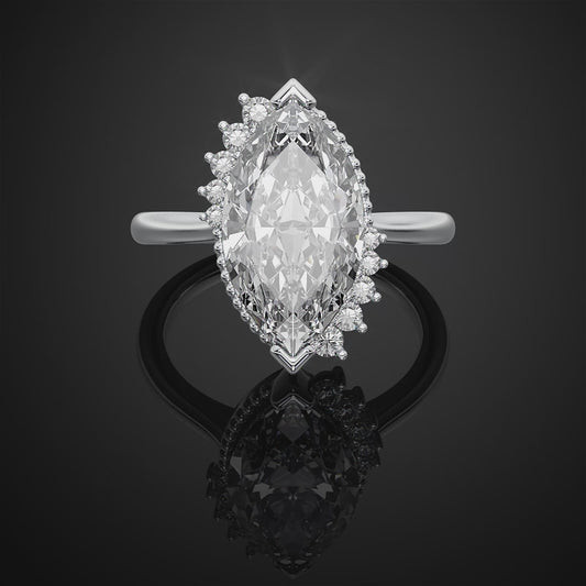 Unique Marquise Cut Lab Grown Diamond Engagement Ring For Anniversary Gift