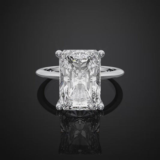 Radiant Solitaire Lab Grown Diamond Engagement Ring For Wedding Gift